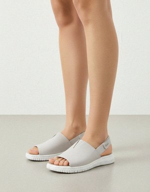 Light Grey Adjustable Strap Comfort Sandals