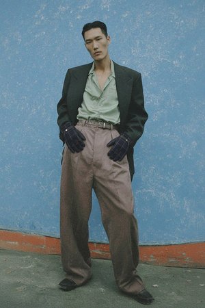 Classic Plaid & Leather Gloves