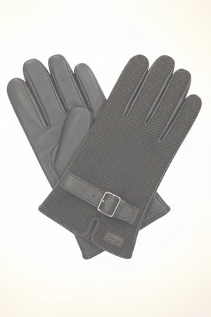Classic Leather & Tweed Gloves with Adjustable Strap