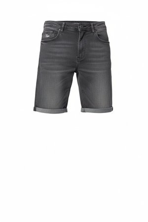 Cuffed Grey Denim Shorts