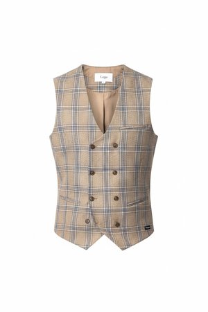 Classic Plaid Double-Breasted Vest