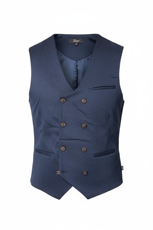 Tailored Blue Double-Breasted Vest