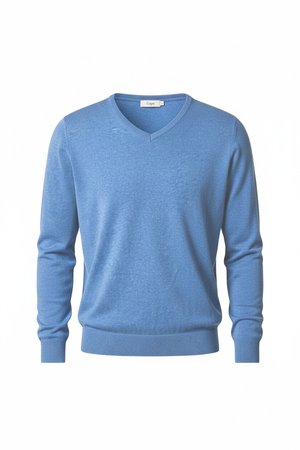 Classic Blue V-Neck Knit Sweater