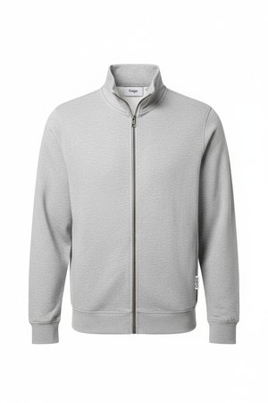 Casual Grey Full-Zip Sweatshirt