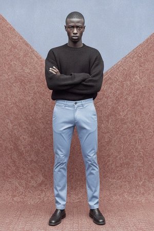 Light Blue Slim Fit Chino Pants