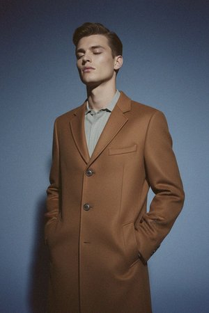 Classic Brown Single-Breasted Overcoat