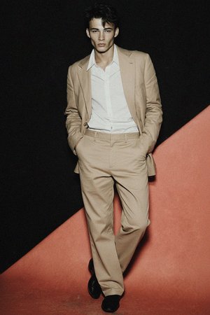 Versatile Regular Fit Beige Chino Pants