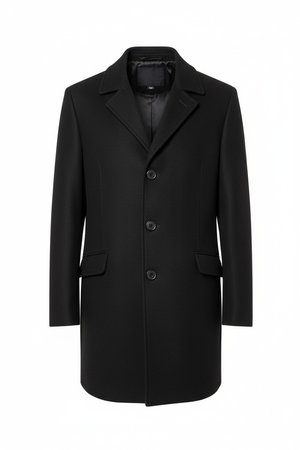 Classic Black Single-Breasted Coat