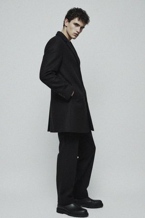 Classic Black Single-Breasted Coat