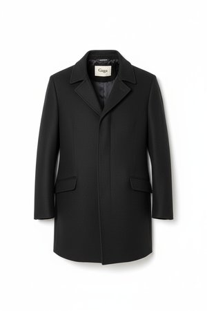 Classic Tailored Black Overcoat