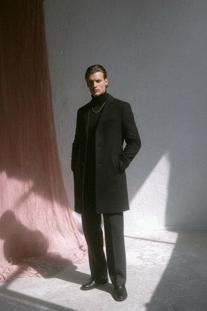 Classic Tailored Black Overcoat