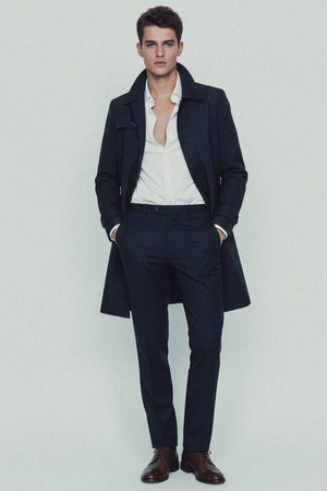 Classic Dark Blue Mac Coat