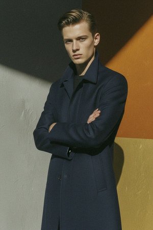 Classic Dark Blue Mac Coat