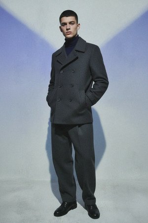 Classic Double-Breasted Peacoat