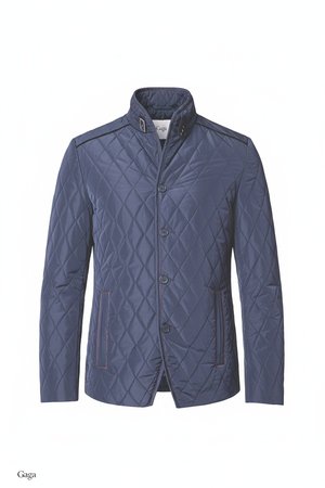 Diamond Quilted Jacket with Stand Collar