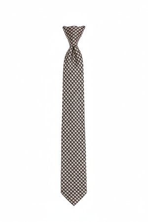 Brown Check Pattern Tie