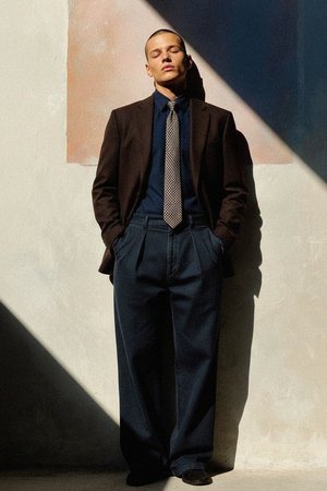 Brown Check Pattern Tie