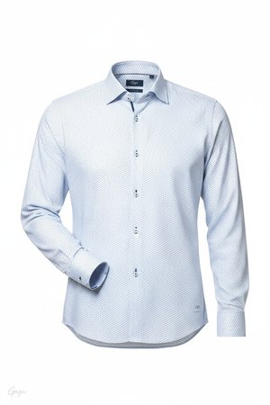 Light Blue Dotted Long Sleeve Shirt