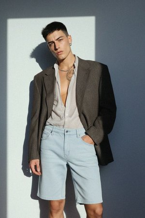 Light Blue Casual Shorts