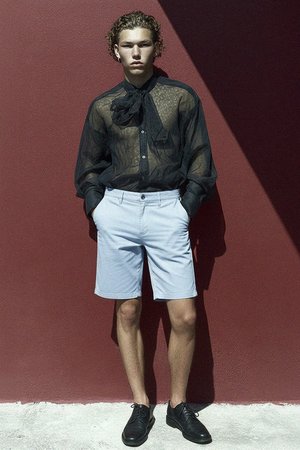 Light Blue Casual Shorts