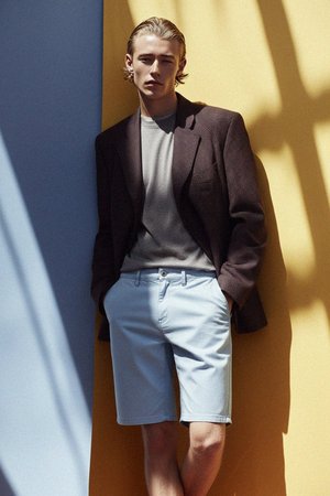 Light Blue Casual Shorts