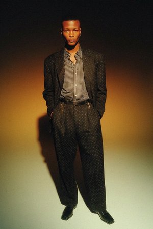 Black Textured Leather Brogue Derbies