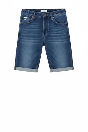 Comfortable Denim Shorts with Cuffed Hem