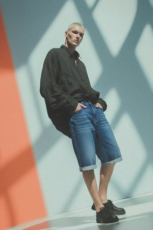 Comfortable Denim Shorts with Cuffed Hem