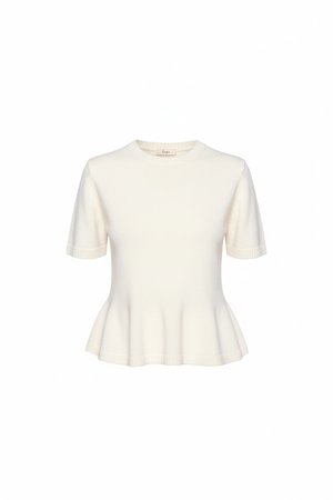 Ribbed Short Sleeve Knit Top