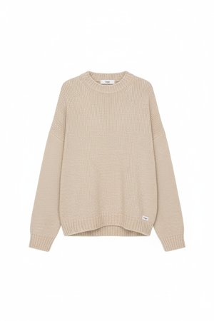 Oversized Beige Knit Sweater