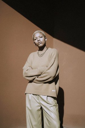 Oversized Beige Knit Sweater