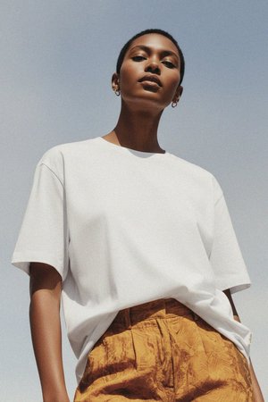 Oversize White Crew Neck T-shirt