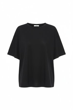 Relaxed Fit Black Crew Neck T-shirt