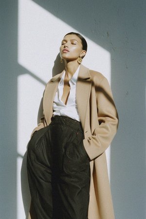 Elegant Long Beige Coat