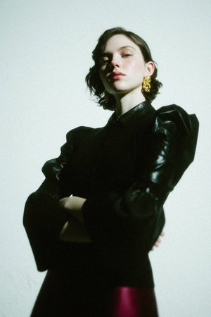 Ribbed Knit Cardigan with Bell Sleeves