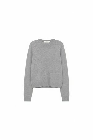 Classic Grey Crewneck Knit Sweater