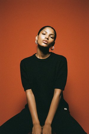 Black Knit Short Sleeve Top