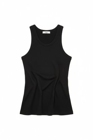 Classic Black Ribbed Tank Top