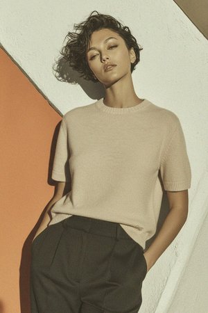 Soft Knit Short Sleeve Sweater