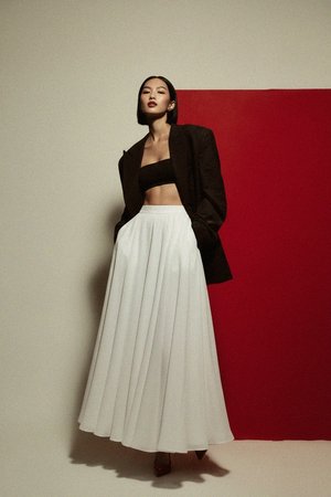 Flowy White Maxi Skirt