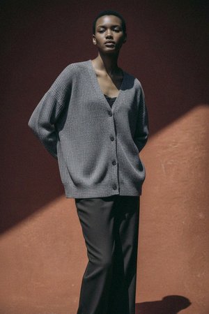 Soft Knit Button-Front Cardigan