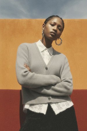 Soft Knit Button-Front Cardigan