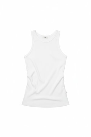 White Ribbed Racerback Tank Top