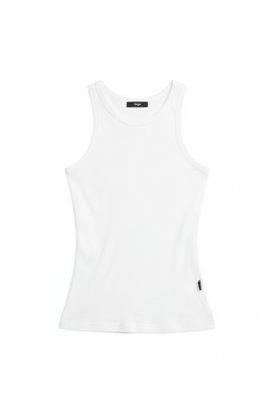 Essential White Ribbed Racerback Tank Top