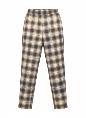 Oversized Brown Plaid Pants
