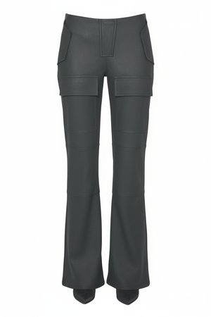 Black Cargo Flared Pants