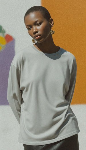 Oversized Long Sleeve Crew Neck T-Shirt