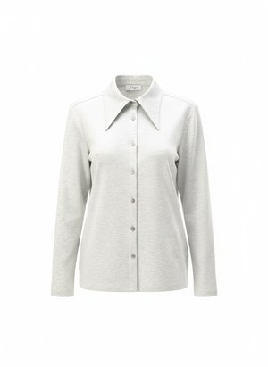 Heather Grey Relaxed Button-Up Shirt