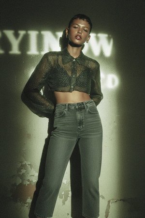 Stylish Cropped Grey Jeans